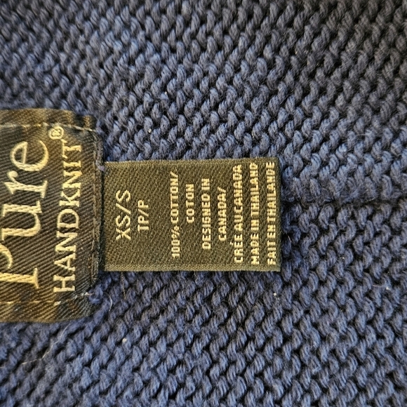 Pure Handknit 100% Cotton Sweater Assymetrical design​​​​ - Picture 3 of 3